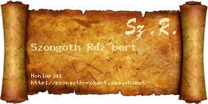 Szongoth Róbert névjegykártya