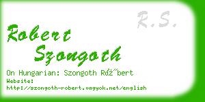 robert szongoth business card